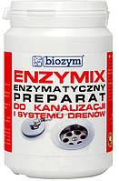 Засіб для прочищення зливних труб, каналізації, сифонів, ванн і мийок Enzymix, 0,5 кг - Biozym
