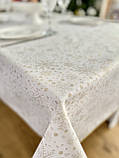 Скатертина Новорічна двостороння водовідштовхуюча 140х140 см., золотий люрекс, фото 8