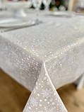 Скатертина Новорічна двостороння водовідштовхуюча 140х140 см., золотий люрекс, фото 7