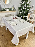 Скатертина Новорічна двостороння водовідштовхуюча 140х140 см., золотий люрекс, фото 5