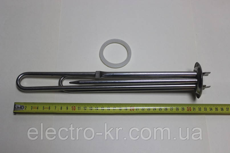 Тен для бойлера Термекс, Гарантерм, Аміна 2000 W з нержавійки, прямий з трубками під 2 терморегулятора КИТАЙ, фото 1