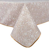 Скатертина кругла двостороння водовідштовхуюча 140 см., Новорічна, фото 6