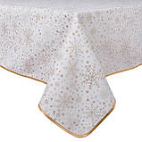 Скатертина Новорічна двостороння водовідштовхуюча 140х140 см., золотий люрекс, фото 9