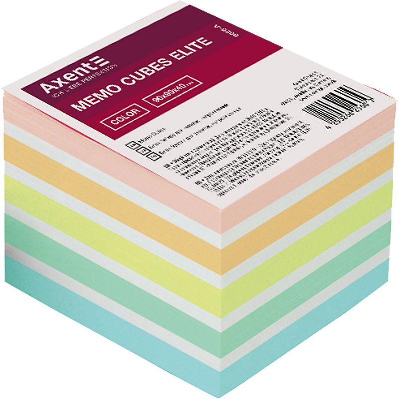 Папір для нотаток Axent Elite Color не склеєний 90 x 90 мм 70 г/м2 420 аркушів різнобарвний (8026-A)