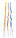 Свічки Довгі косички (6 штук) Різнобарвні макаруни, фото 2