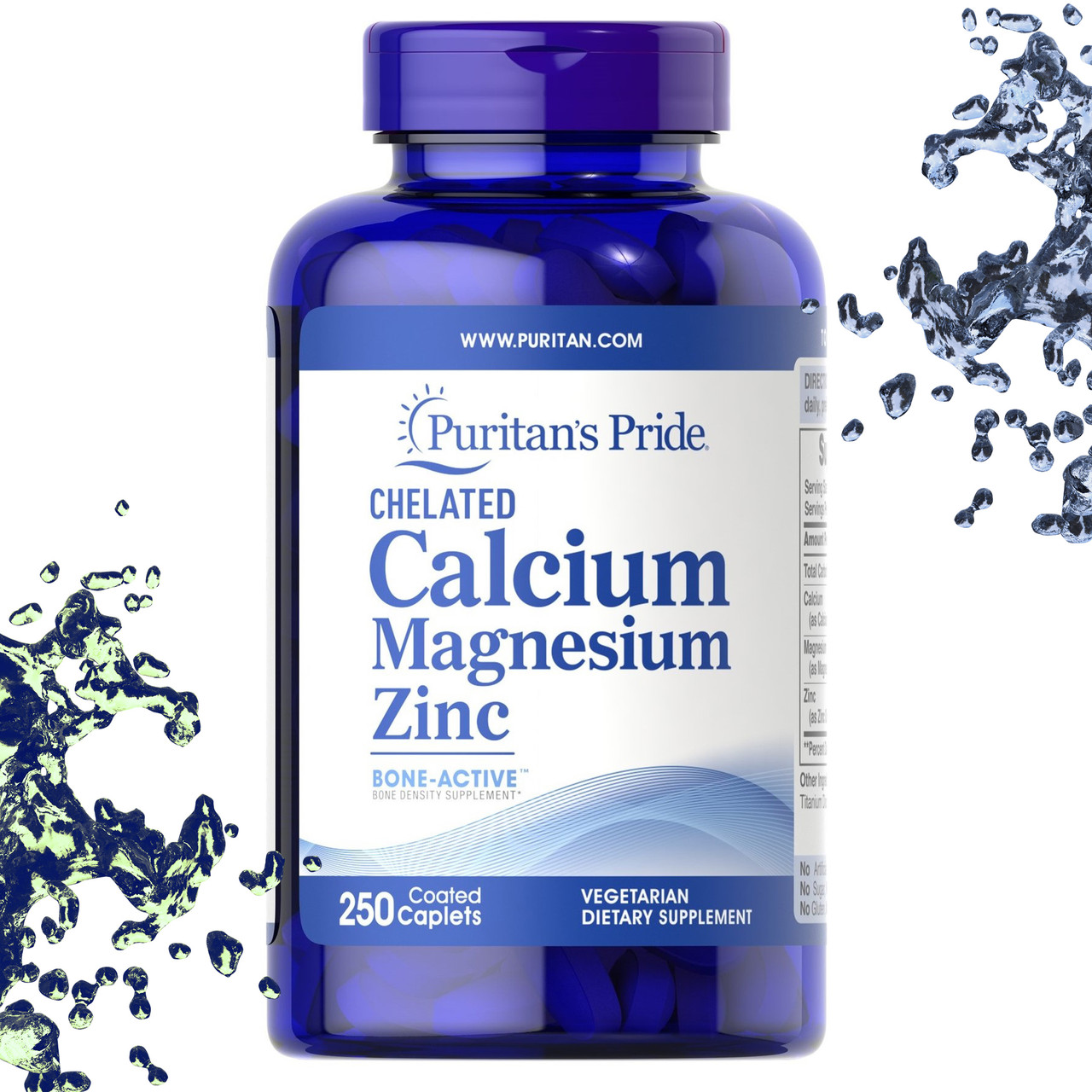 Кальцій, Магній і Цинк Puritan's Pride Calcium Magnesium Zinc 250 таблеток (каплетс), фото 1