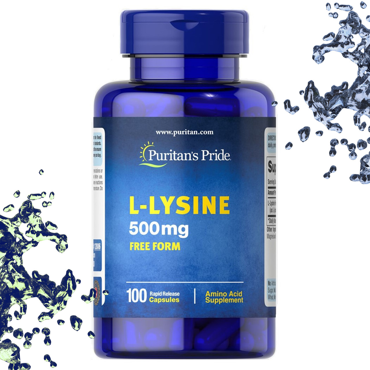 Л-Лізин Puritan's Pride L-Lysine 500 мг 100 капсул