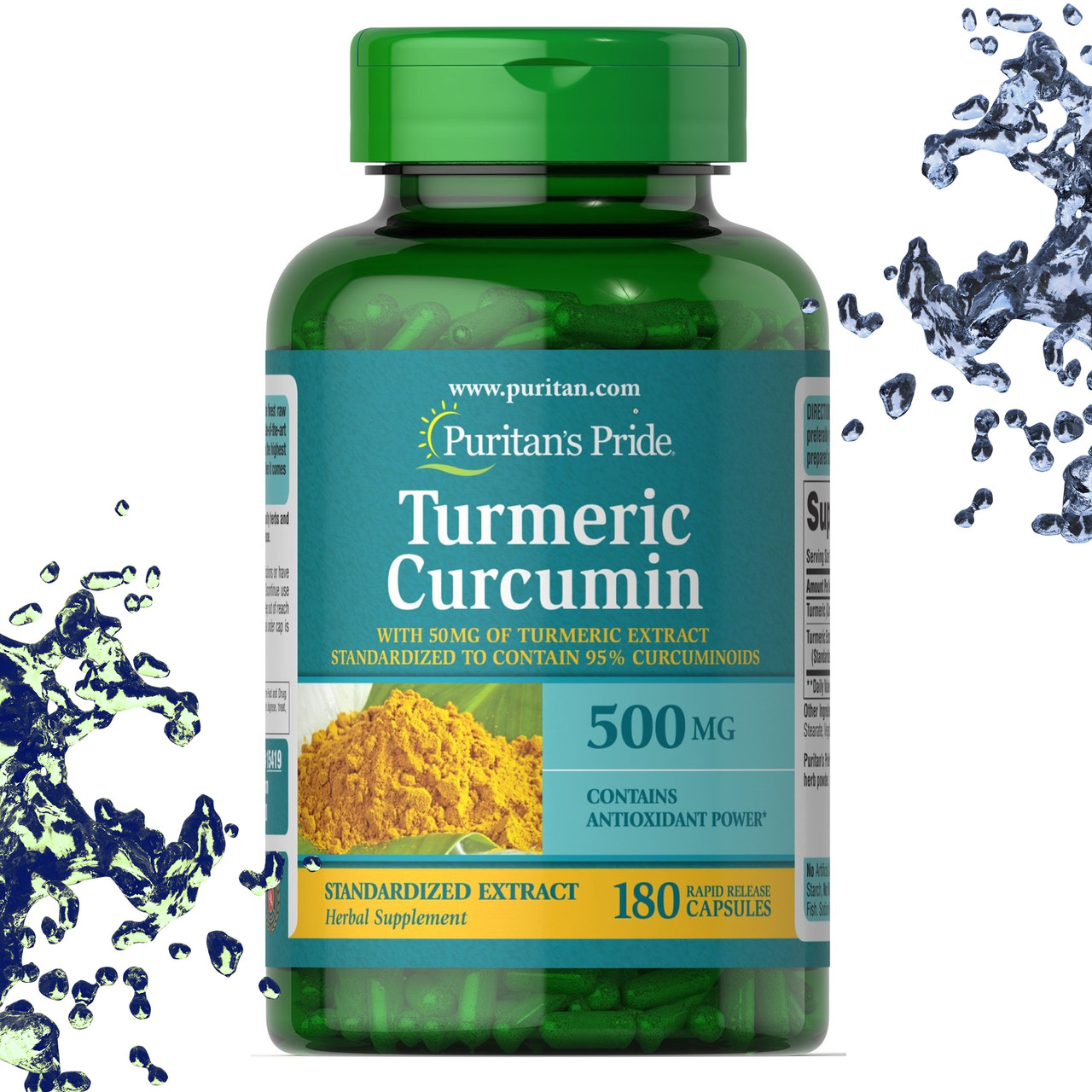 Куркума Puritan's Pride Turmeric Curcumin 500 мг 180 капсул