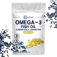 Риб'ячий жир Microingredients Omega-3 Fish Oil 2000 mg EPA + 1500 mg DHA 300 гелевих капсул