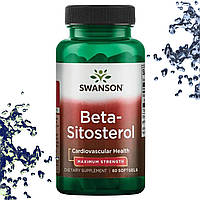 Добавка для сердца Swanson Beta-Sitosterol Maximum Strength (Бета-Ситостерол) 60 гелевых капсул