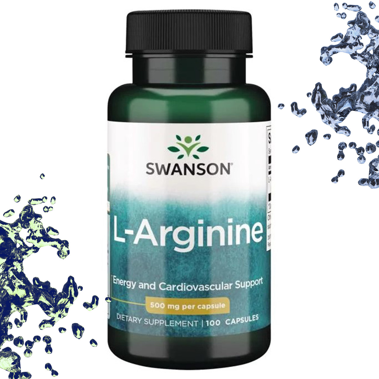 Л-Аргінін Swanson L-Arginine 500 мг 100 капсул