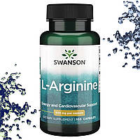 Л-Аргінін Swanson L-Arginine 500 мг 100 капсул