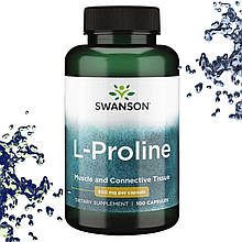 Л-Пролін Swanson L-Proline 500 мг 100 капсул