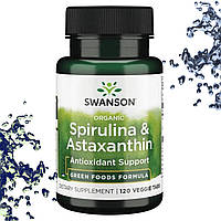 Спирулина и Астаксантин Swanson Spirulina & Astaxanthin 120 вегетарианских таблеток