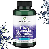 Магній Swanson Triple Magnesium Complex 400 мг 100 капсул