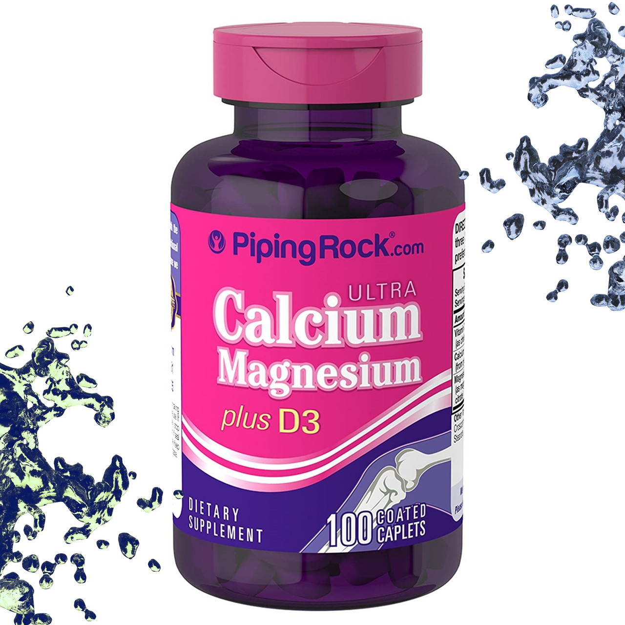 Piping Rock Calcium, Magnesium + D3 (Кальцій, Магній, Вітамін Д 3) 100 таблеток (каплетс)