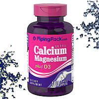 Piping Rock Calcium, Magnesium + D3 (Кальцій, Магній, Вітамін Д 3) 100 таблеток (каплетс)