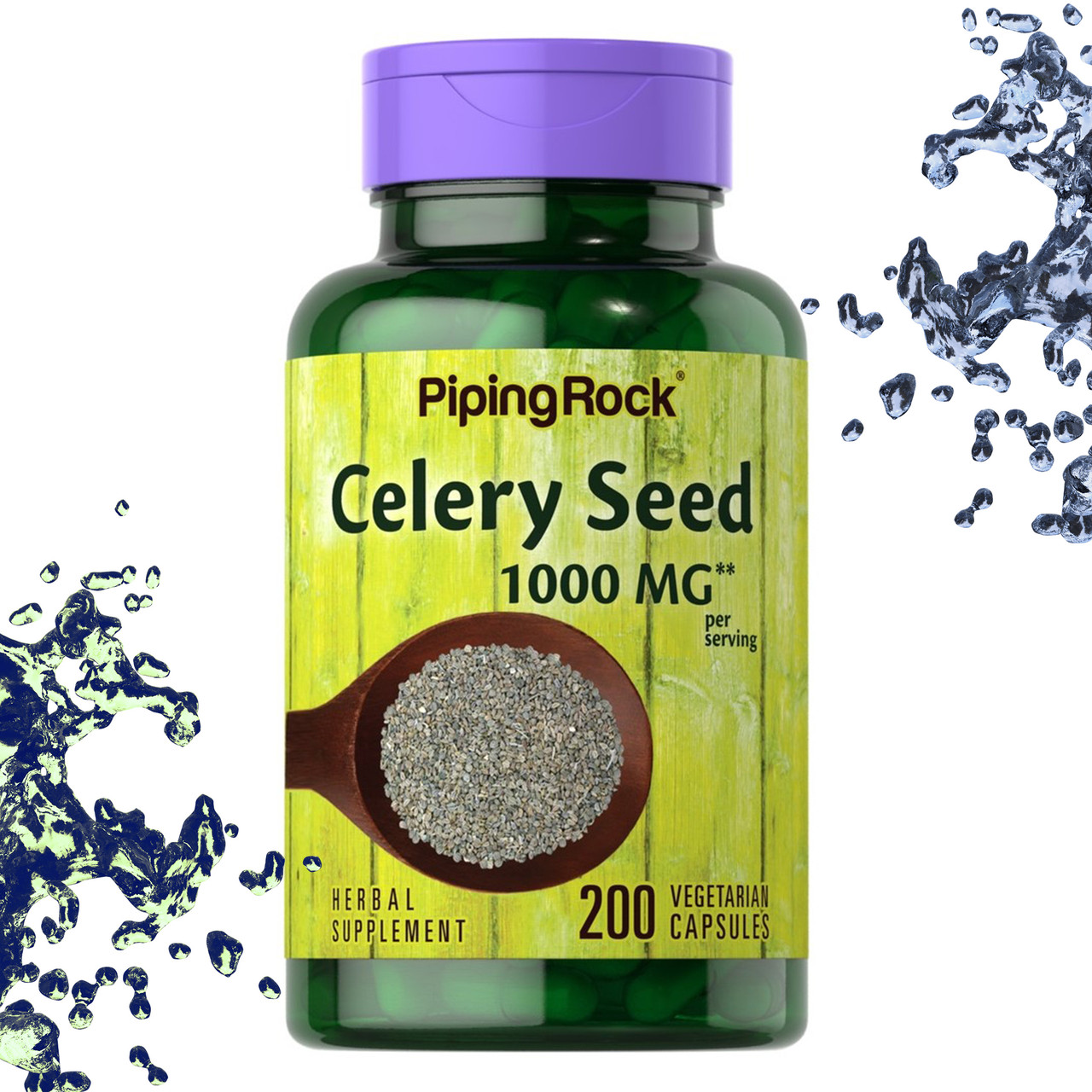Насіння Селери Piping Rock Celery Seed 1000 мг на порцію 200 вегетаріанських капсул, фото 1