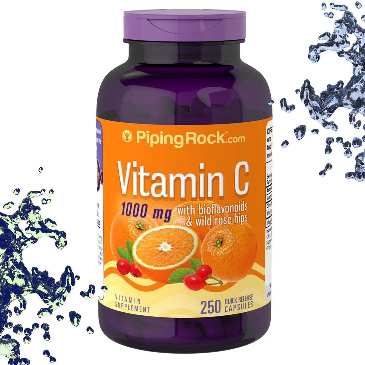Вітамін С Piping Rock Vitamin C 1000 мг з Біофлаваноїдами і Шипшиною 250 капсул, фото 1