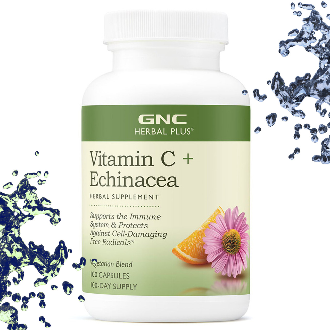 Ехінацея + Вітамін З GNC Herbal Plus Echinacea + Vitamin C 100 вегетаріанських капсул