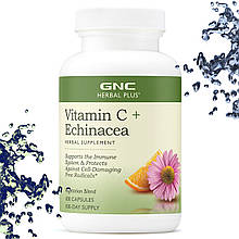 Ехінацея + Вітамін З GNC Herbal Plus Echinacea + Vitamin C 100 вегетаріанських капсул (до 07.2022)