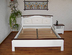 Біла спальня з масиву натурального дерева від виробника "Констанція" (двоспальне ліжко, 2 тумбочки), фото 2