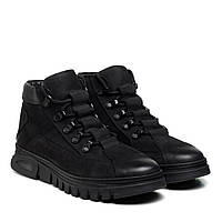 Ботинки мужские черные стильные зимние на шнуровках Komcero 42 41