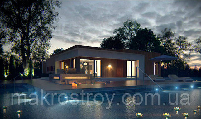 S103. Проект современного одноэтажного дома с плоской крышей - фото 2 - id-p238771295
