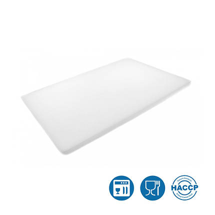 Двостороння дошка для LDPE 500 × 300 × 12 мм біла Дошка для нарізки і обробки, фото 1