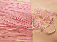 Тончайшая лента из натурального шелка, цвет розовый. №1051. Ширина 4 мм.