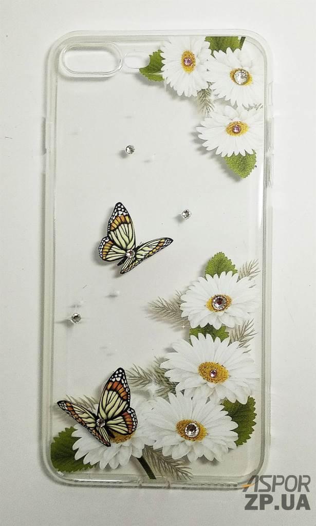 Чохол iPhone 7 Plus/8 Plus- OuCase for Aspor Swarowski Ромашки, фото 1