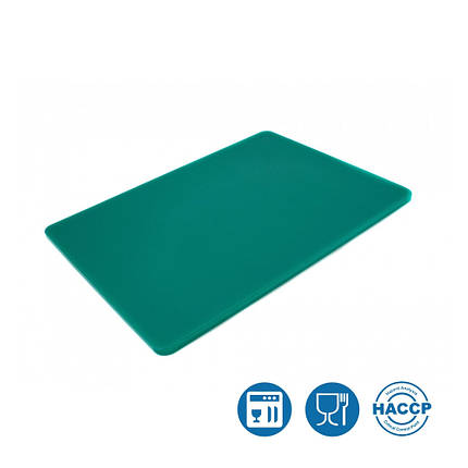 Двостороння дошка для LDPE 400 × 300 × 10 мм зелена Дошка для нарізки і обробки, фото 1