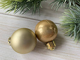 Набір новорічних куль, 3 см (в наборі 2 шт.), золоті