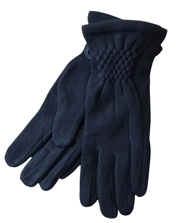 Жіночі стрейчеві рукавички 128s2 середні ТЕМНО-СИНІ