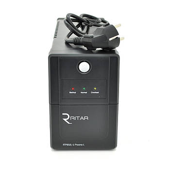 ДБЖ Ritar RTP850L-U (510W) Proxima-L, LED, AVR, 2st, USB, 2xSCHUKO socket, 1x12V9Ah, plastik Case ( 340 x 140