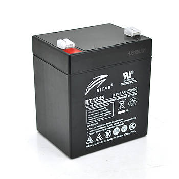 Акумуляторна батарея AGM RITAR RT1245B, Black Case, 12V 4.5 Ah ( 90 х 70 х 101 (107) ) Q10