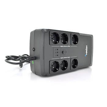 ДБЖ Merlion BUDA 600 (330W) LED, 180-270VAC, AVR 1st, 6 SCHUKO (3*BatteryBackup + 3* Surge), 1x12V4.5Ah,