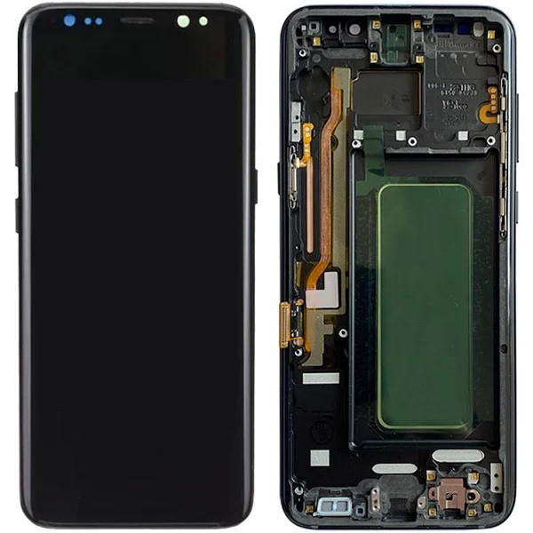 Дисплей для Samsung G955 Galaxy S8 Plus з сенсорним склом в рамці (Чорний)