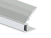 Профиль алюминиевый анодированный лестничный LEDUA АЛ-19 + рассеиватель для LED ленты для ступеней 1 м