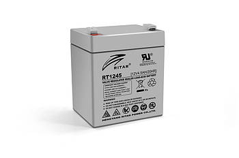 Акумуляторна батарея AGM RITAR RT1245, Gray Case, 12V 4.5 Ah ( 90 х 70 х 101 (107) ) Q10