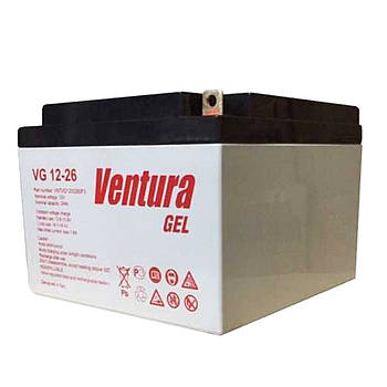 Акумуляторна батарея Ventura VG 12-26 Gel 12V 26Ah (175*166*125мм), Q1