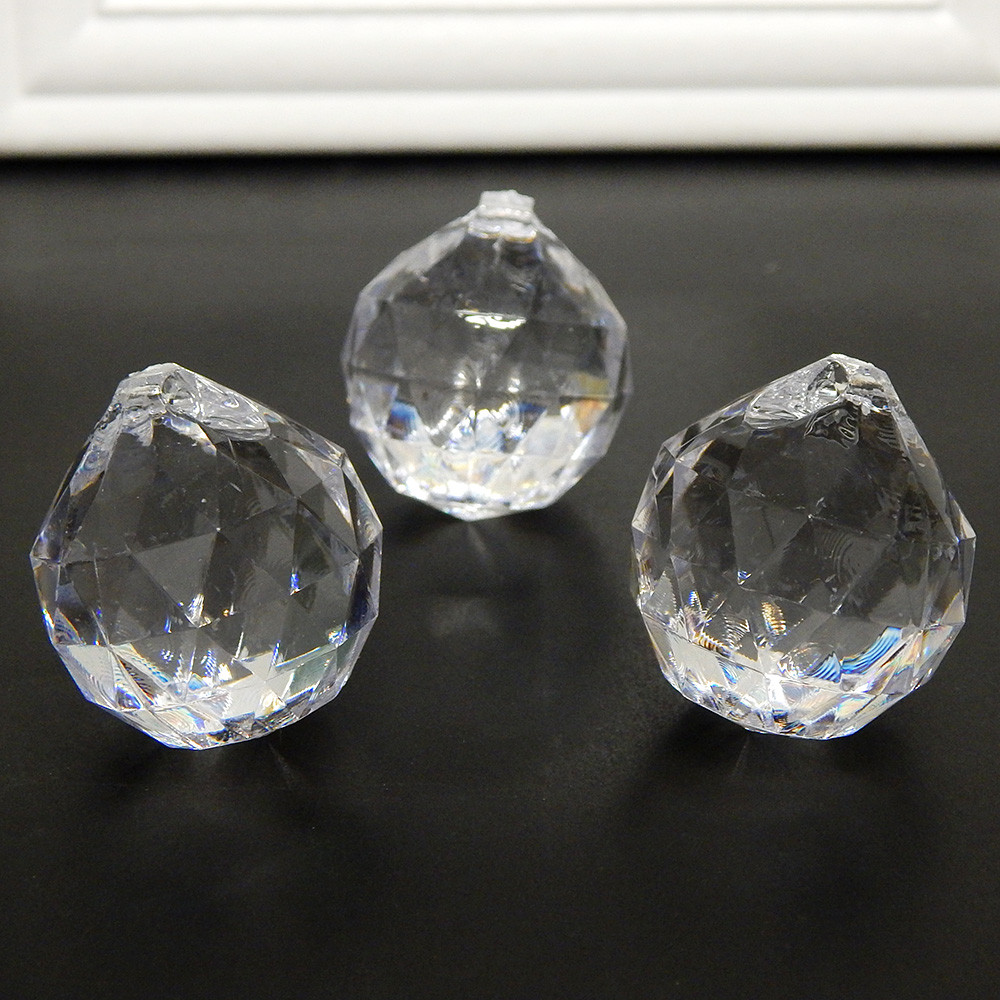 Кристал "Куля гранована" з отвором, Ø 26 мм