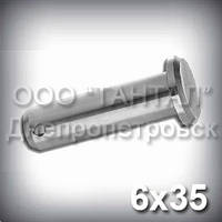 Палець — вісь 6х35 DIN 1444 В (ГОСТ 9650-80 тип 6) ISO 2341 В сталевий оцинкований