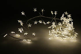 LED гірлянда Зірочки 1,5 м теплий білий з постійним світінням 120 діодів