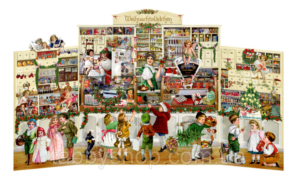 Адвент календарь триптих Spiegelburg "Рождественский магазин" - фото 1 - id-p1521471189
