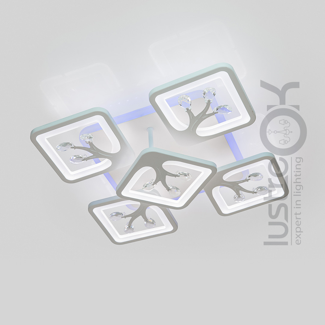 Світлодіодна LED люстра для вітальні до 18 м² 90W S8157/4+1WH