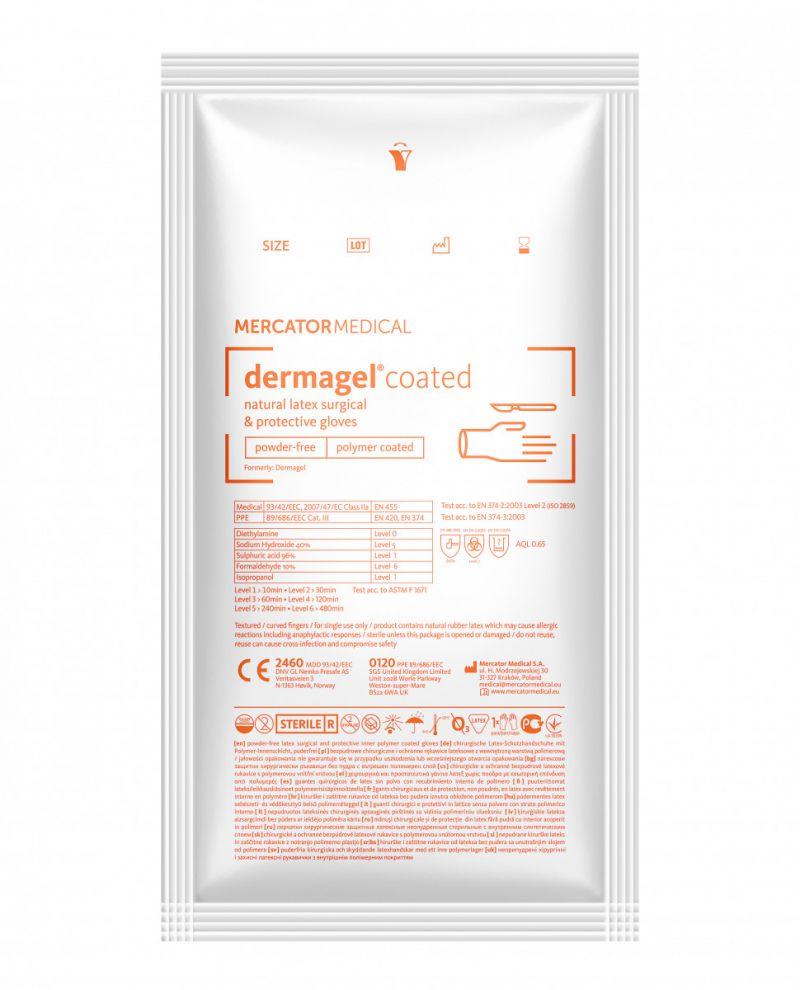 Хірургічні рукавички стерильні неоприпудрені латексні Dermagel Coated р.7