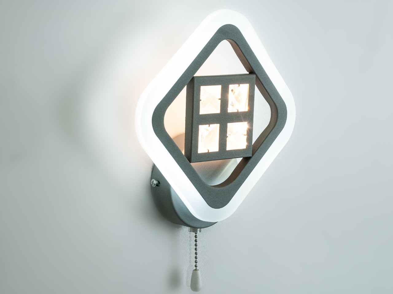 Прикроватный светодиодный светильник-бра для чтения, цвет серый, 21W A8190-1GR-LS - фото 5 - id-p1521489363