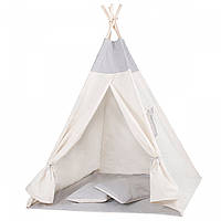 Дитячий намет (вігвам) Springos Tipi XXL TIP10 White/Grey