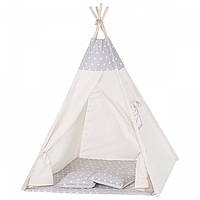 Детская палатка (вигвам) Springos Tipi XXL TIP07 White/Grey